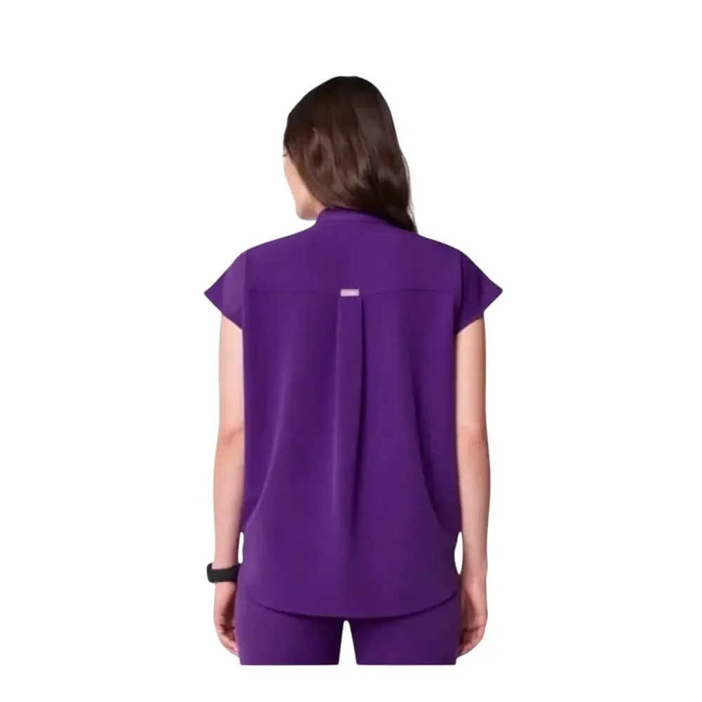FIGS Rafaela Oversized Scrub Top Digital Grape Purple Women's XL Retired Rare LE - Picture 11 of 15